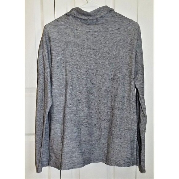 Talbots Women's L Heather Gray Funnel Neck Long Sleeve Drop Shoulder Tunic - Picture 3 of 4